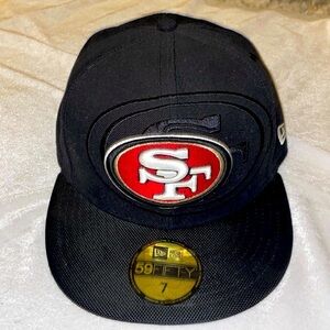 NFL San Francisco 49ers Black & Red Size 7 Hat Cap Football NINERS